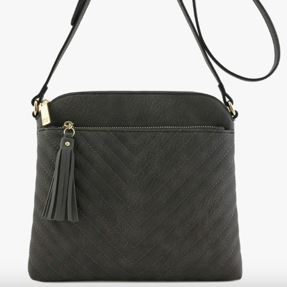 Chevron Quilted Medium Crossbody Bag - Picture 2 of 7